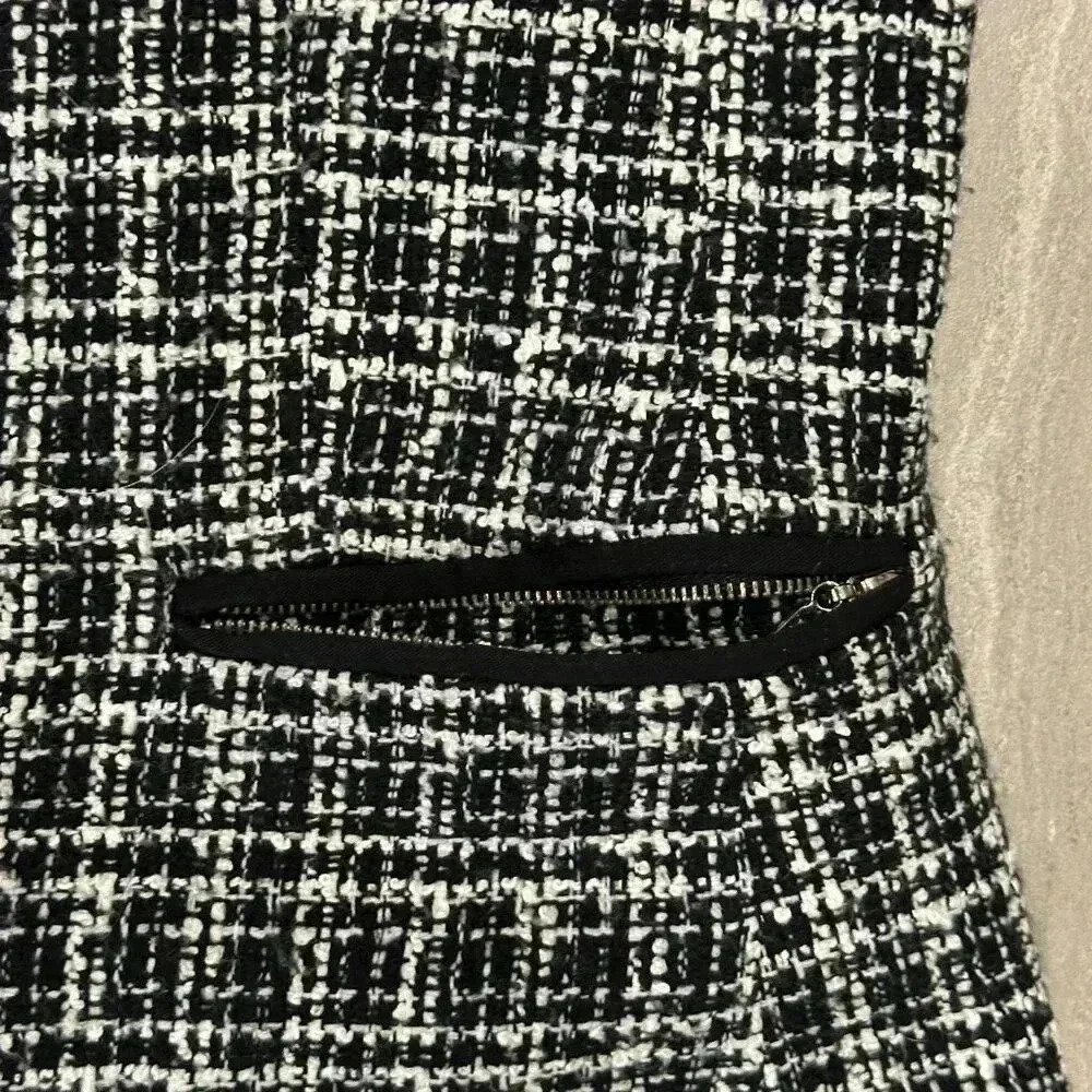 Vintage Black and White Tweed Jacket - Size 10/L by Chadwicks - Picture 3 of 6